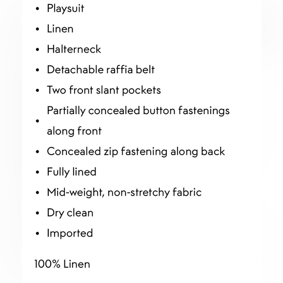 Zimmerman
August linen halterneck playsuit
Black
Size 1 (4-6) - Picture 7 of 7